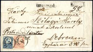 1871, eingeschriebener Brief von Szekelyhid ... 