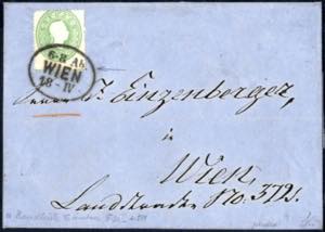 Wien 1863, Forwarderbrief aus Dresden vom ... 