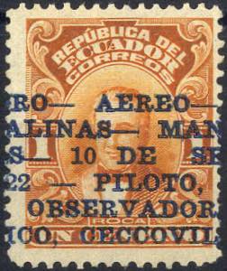 1922, 1 C. arancio annullato su sei righe ... 