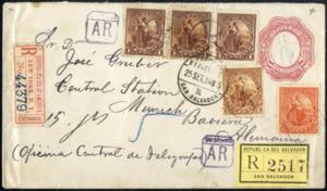 1894, eingeschriebener Ganzsachen-Brief 11 c ... 