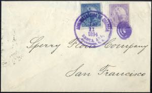 1894, Brief vom 11.1. nach San Francisco ... 