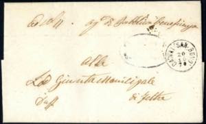 CANAL SAN BOVO, exoffo Brief vom 20.10.1870 ... 