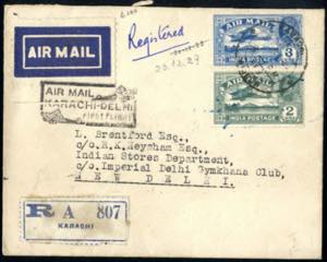 1929, rekommandierter Luftpostbrief vom ... 