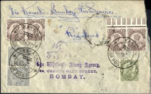 1920, rekommandierter Luftpostbrief vom ... 