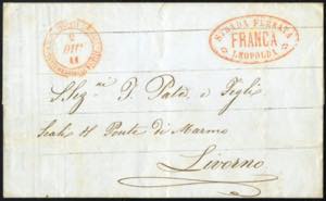 1854, STRADA FERRATA LEOPOLDA: lettera del ... 