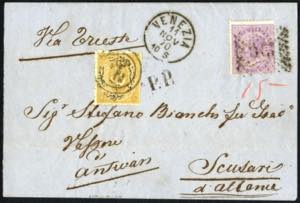 1870, lettera del 11.11.1870 da Venezia via ... 