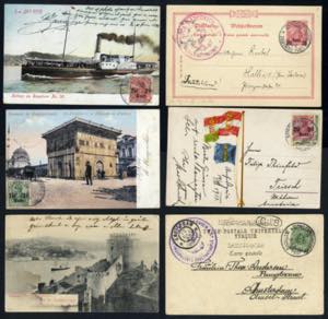 1886-1913, Lot von sechs Postkarten ... 