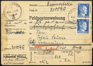 1945, Feldpostanweisung von Feldpostamt 67 ... 