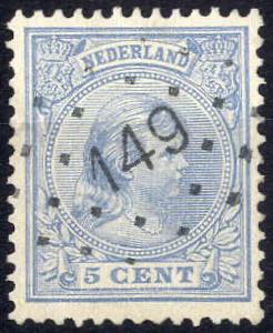 1891/93, Königin Wilhelmina, 5 C mattblau ... 