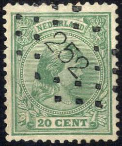 1891/93, Königin Wilhelmina, 20 C grün mit ... 