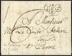 1782, lettera da Bologna il 13.5 per Parma, ... 