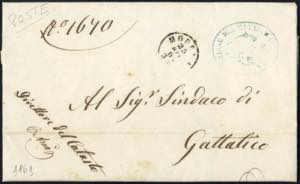 1861, lettera da Modena il 25.4 per ... 