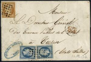 1854, Brief aus Paris am 10.12. nach Turin ... 