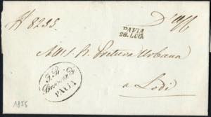 1818/55, 5 lettere da Pavia, di ... 