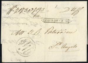 1818/55, 5 lettere da Pavia, di cui una per ... 