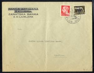 1944, lettera da Ljubljana per città ... 