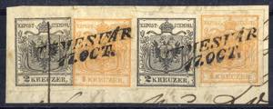 Temesvar 1850, Briefstück von Temesvar a. ... 