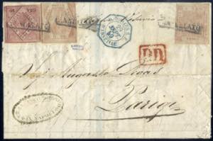 1859, lettera da Napoli il 27.9 per Parigi ... 
