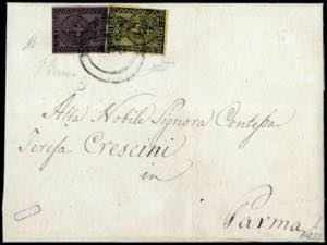 1853, lettera da Pontremoli per Parma ... 