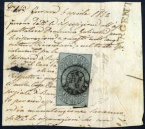 1852, frammento di lettera spedita da ... 