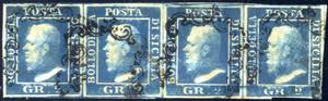 1859, 2 grana IIa tavola, cobalto su carta ... 