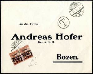 1918-19, Bolzano 3, lettera del 25.2.1919 da ... 