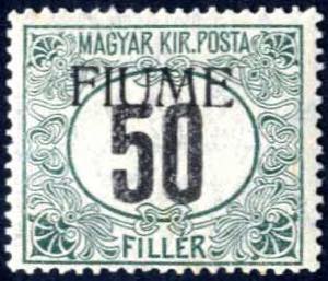1918, segnatasse di Ungheria 50 f. verde e ... 