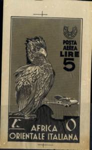 1938, 5 L. di posta aerea, bozzetto del ... 