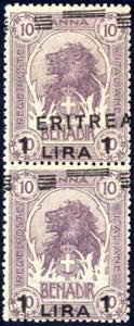 1922, francobollo di Somalia del 1906/7 con ... 