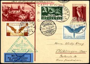 1930, Zeppelin Ostseefahrt; Postkarte ... 
