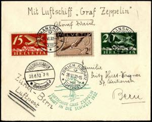 1932, SCHWEIZFAHRT, Zeppelinbrief vom ... 