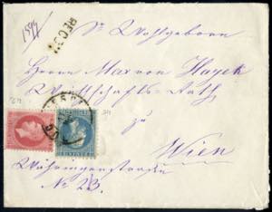1878, eingeschriebener Brief von Bucuresci ... 