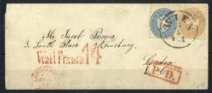 1865, kleinformatiger Briefumschlag vom ... 