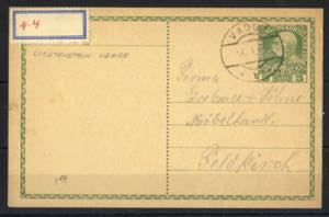 1915, Postkarte mit Werteindruck 5 H. grün ... 