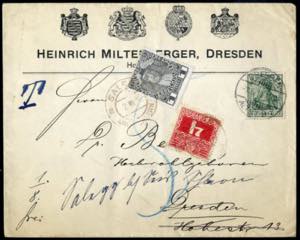 1910-16, Lot sechs Briefe mit Abstempelungen ... 