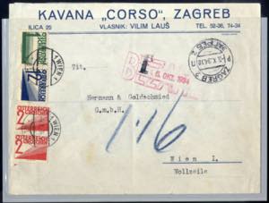 1934, unfrankierter Brief vom 3.10.1934 von ... 