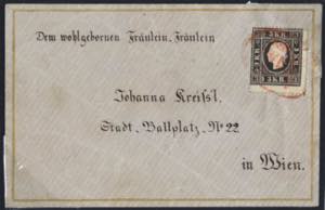 1859, Zierbrief einfacher Goldrand von Wien ... 