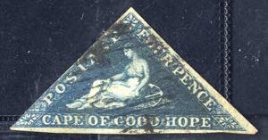 1853, 4 d. deep blue, three large margins, ... 