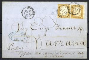 1862, lettera del 4.10.1862 da Livorno per ... 