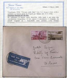 1934, lettera di posta aerea del 15.5.1934 ... 