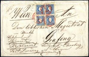 1860, eingeschriebener Brief von Wien am ... 