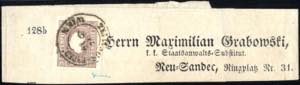 1859, komplette Schleife von Zeitungs-Exped ... 
