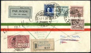 1930, lettera raccomandata di posta aerea ... 