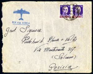 1942, lettera aerea della Posta Militare ... 