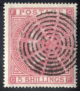 1867, 5 s rose pl. 1, a very fine used ... 