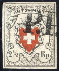 1850, Orts-Post 2 1/2 Rp. mit ... 