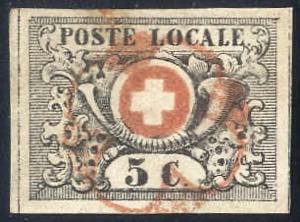 1850, Genf, 5 Cts. sog. Waadt 5, allseits ... 