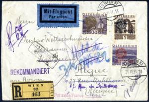 1931, eingeschriebener Luftpost-Brief von ... 