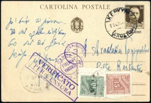 1943, cartolina postale da 30 c con ... 