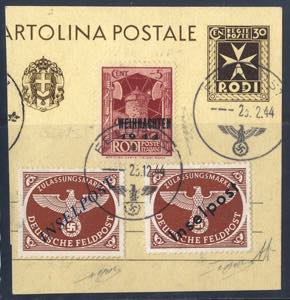 1944, gran parte di Intero postale di Rodi ... 